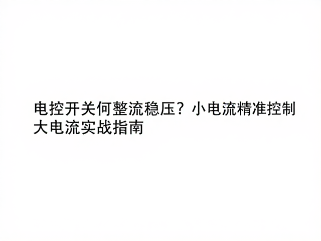 电控开关如何整流稳压?小电流精准控制大电流实战指南