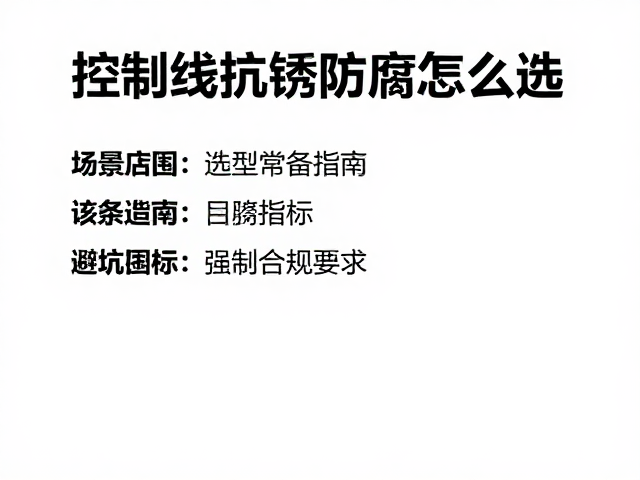 控制线抗锈防腐怎么选?维修店常备指南,避坑技巧