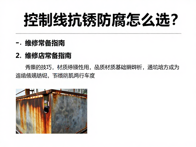 控制线抗锈防腐怎么选？维修店常备指南，避坑技巧