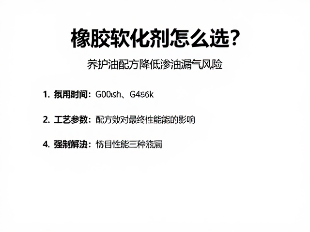 橡胶软化剂怎么选？养护油配方降低渗油漏气风险