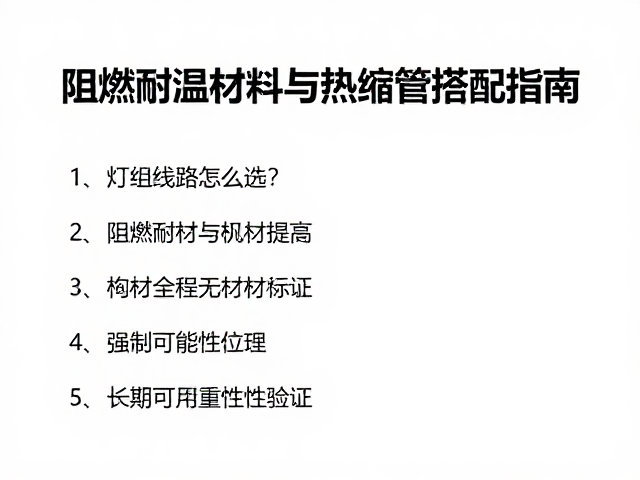 灯组线路怎么选?阻燃耐温材料与热缩管搭配指南