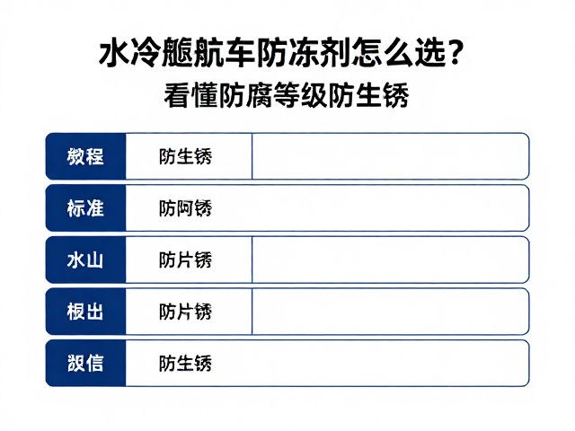 水冷巡航车防冻剂怎么选?看懂防腐等级防生锈