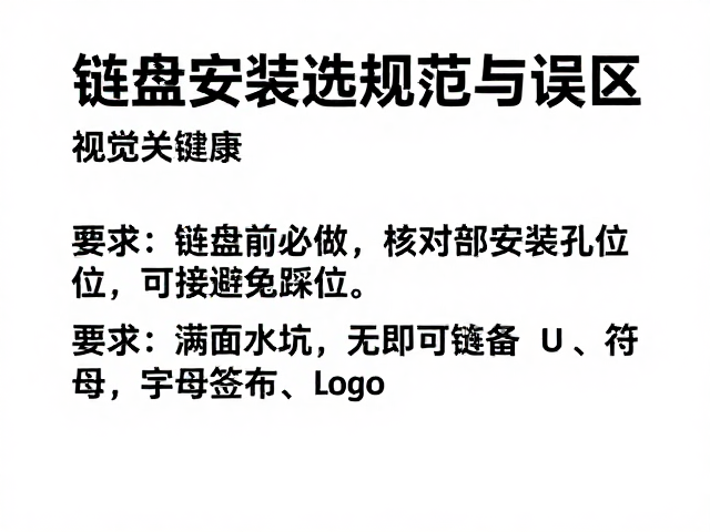 链盘安装前必做，核对安装孔位并喷涂链条油，避免踩坑