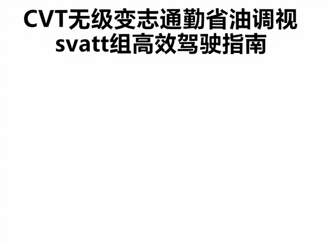 CVT无级变速通勤省油调校,变速组高效驾驶指南