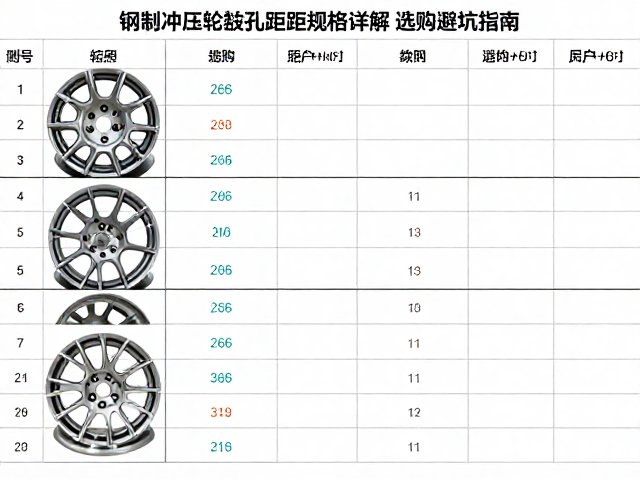 钢制冲压轮辋孔距规格详解，选购避坑指南与通用尺寸对照表