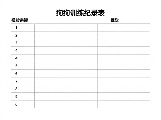 狗狗训练记录表模板，结合口头表扬，让宠物停止吠叫鸣叫