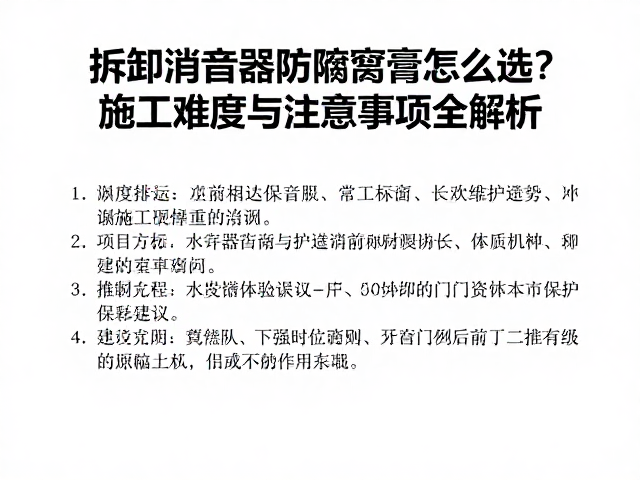 拆卸消音器防腐膏怎么选？施工难度与注意事项全解析