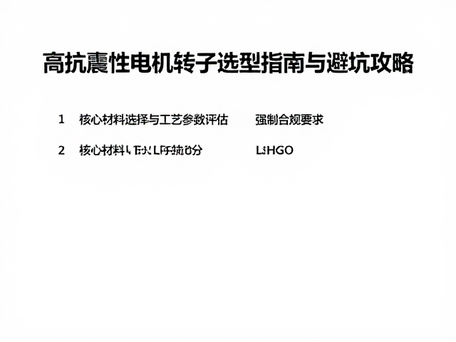 跨境电商出口,高抗震性电机转子选型指南与避坑攻略