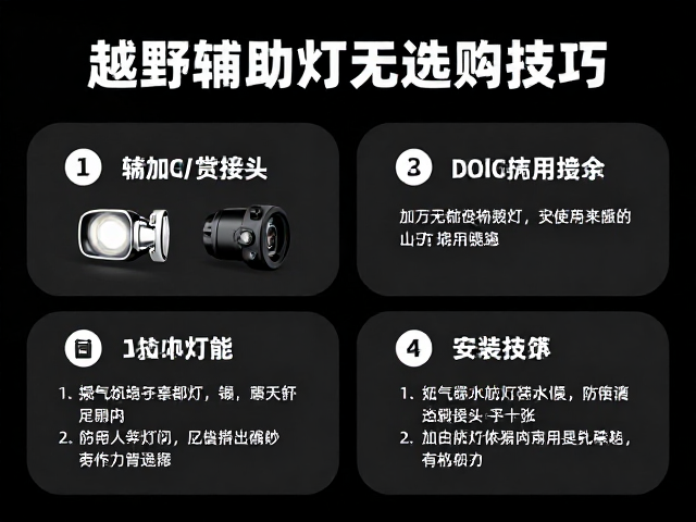 越野穿越必备,防水接头辅助灯选购指南与安装技巧
