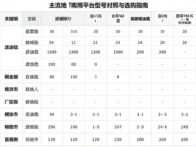 滤油毡原厂适配查询,主流电商平台型号对照与选购指南