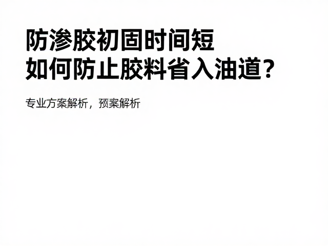 防渗胶初固时间短,如何防止胶料进入油道?专业方案解析