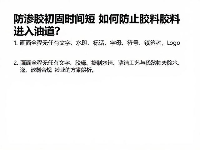 防渗胶初固时间短,如何防止胶料进入油道?专业方案解析