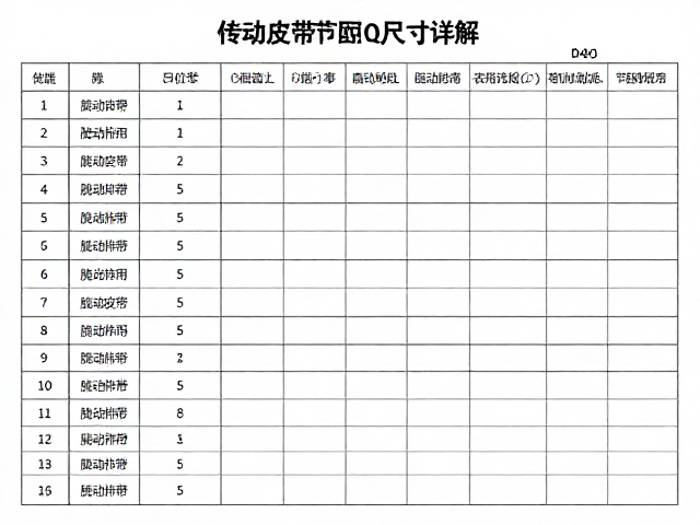传动皮带配件节距尺寸详解,选型指南与传动带规格对照表