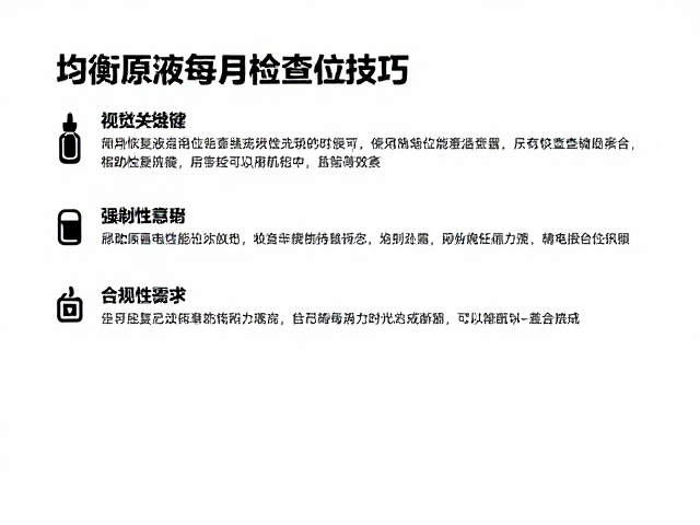 均衡原液每月检查液位，辅助恢复蓄电性能技巧