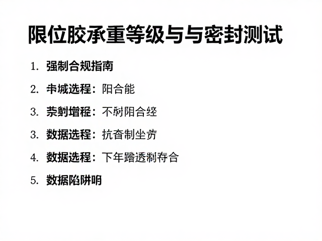 限位胶承重等级与密封测试,选型避坑指南