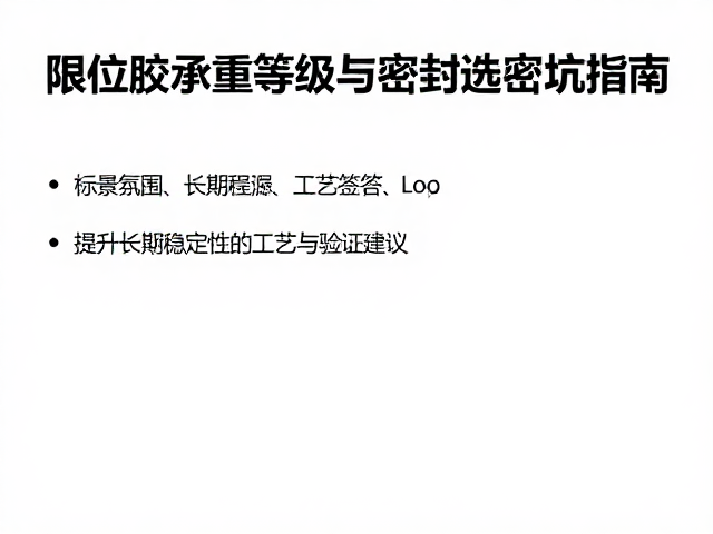 限位胶承重等级与密封测试,选型避坑指南