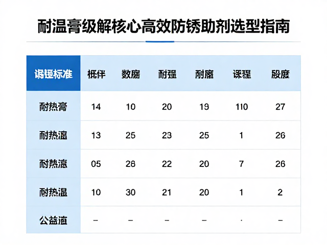 耐高温膏耐温等级详解，高效防锈助剂选型指南