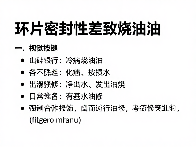 环片密封性差致烧机油?专业维修方案与密封性修复指南