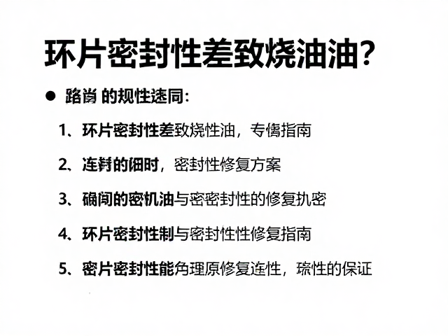 环片密封性差致烧机油?专业维修方案与密封性修复指南