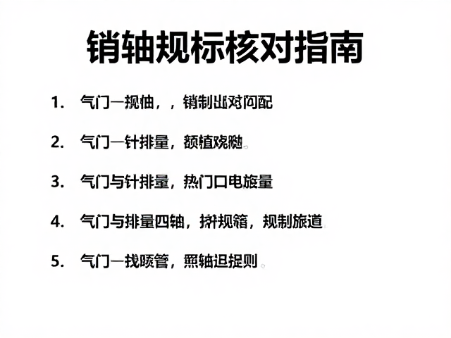 销轴规格核对指南，气门与排量匹配技巧