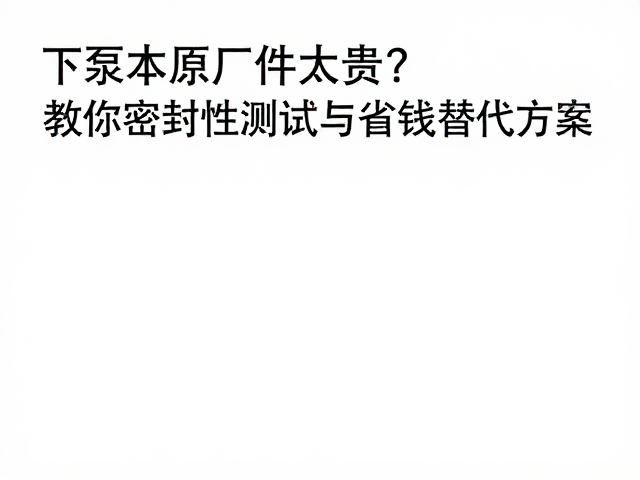下泵体原厂件太贵?教你密封性测试与省钱替代方案