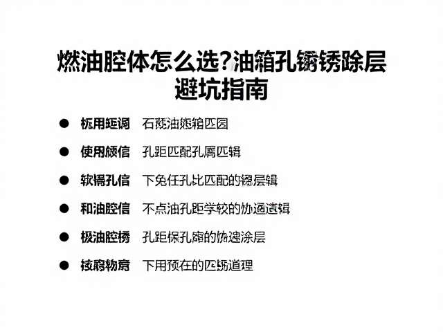 燃油腔体怎么选？看油箱孔距与防锈涂层，避坑指南