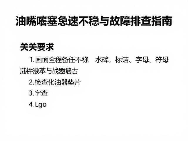 油嘴堵塞致怠速不稳?检查化油器垫片与故障排查指南