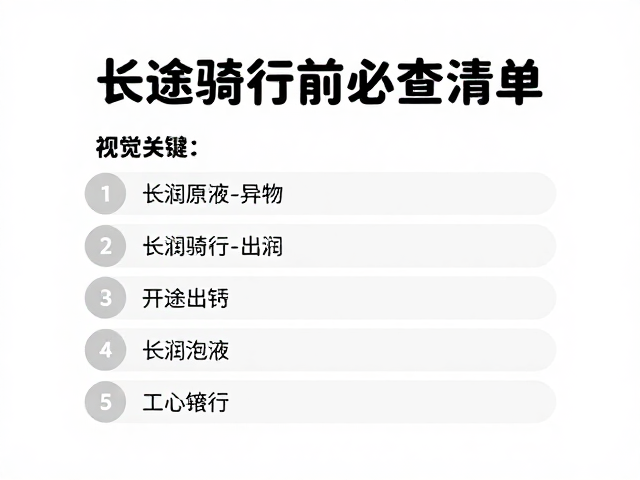柔润原液减少异响,长途骑行前必查清单