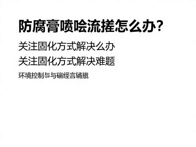 防腐膏喷涂流挂怎么办?关注固化方式解决难题