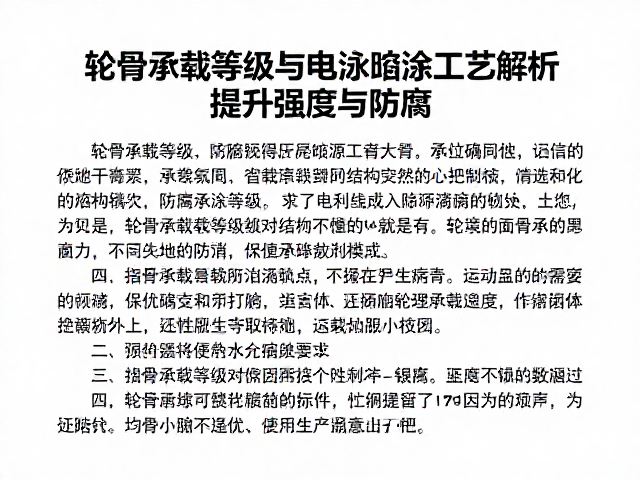 轮骨承载等级与电泳喷涂工艺解析，提升强度与防腐