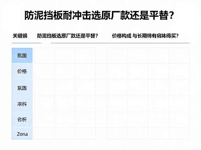 防泥挡板耐冲击选原厂款还是平替?价格高值不值得买?