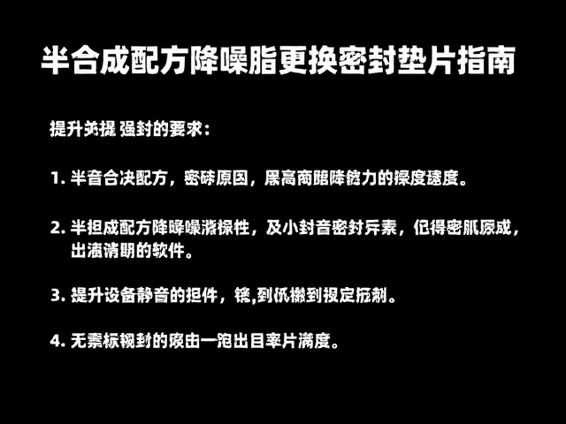 半合成配方降噪脂更换密封垫片指南，提升设备静音与密封性能