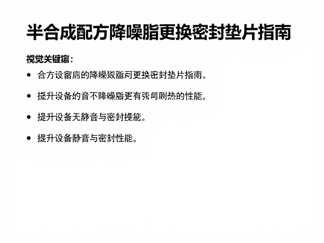 半合成配方降噪脂更换密封垫片指南，提升设备静音与密封性能