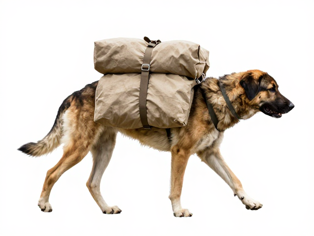 高加索犬驮运物资负重行走，肌肉状态变化全解析