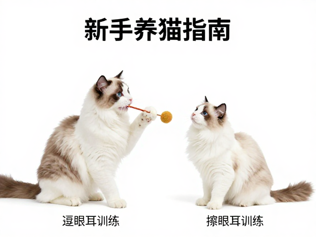 新手养猫指南,逗猫棒互动、擦眼耳训练与猫砂使用启蒙