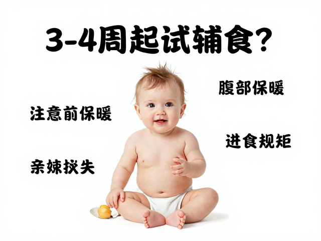 3-4周起试辅食？注意腹部保暖，启蒙宝宝进食规矩