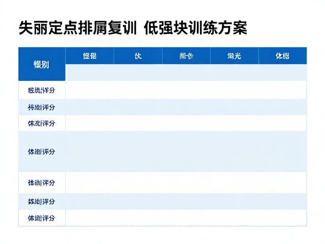 复训方案的阶段性目标与行为强化