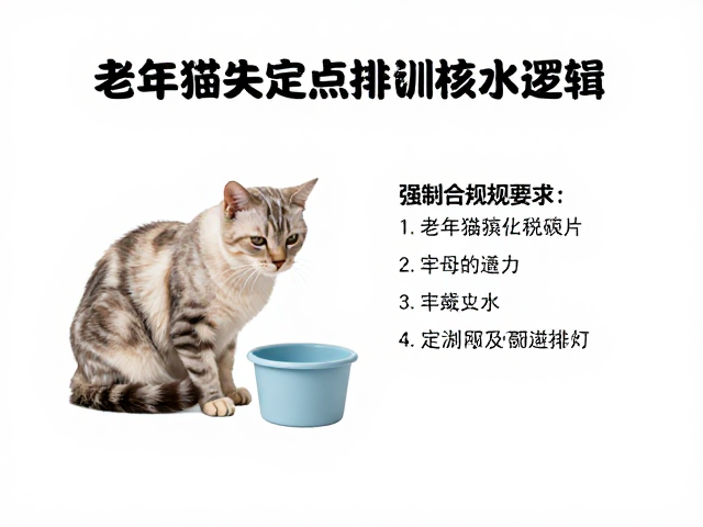 老年猫失禁定点排泄复训,环境丰富化与充足饮水养护指南