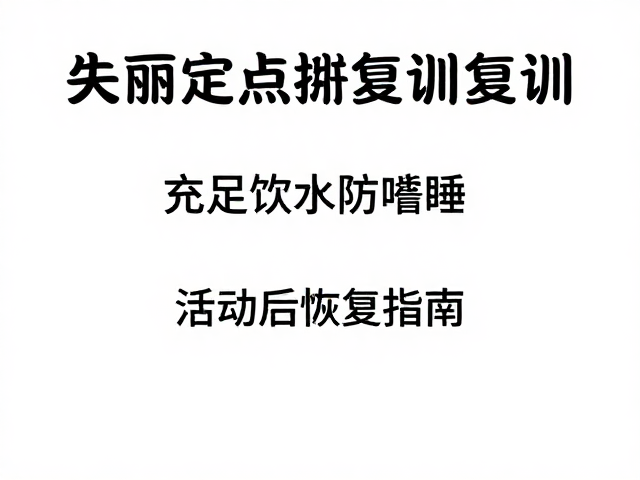 活动后身体恢复的科学路径与注意事项