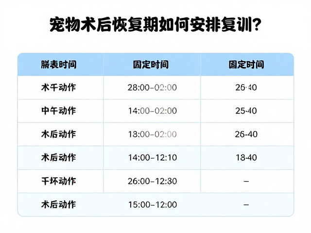 宠物术后恢复期如何安排复训?简单服从动作固定时间表