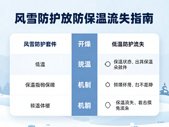 风雪防护套件，低温干燥存放防体温流失指南