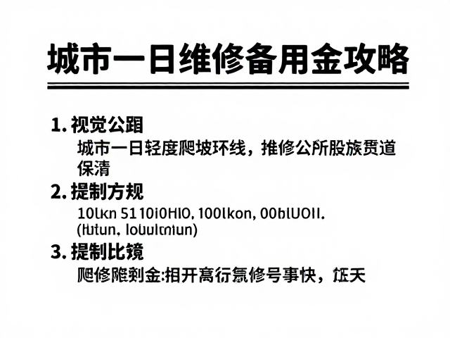 城市一日轻度爬坡环线,含维修备用金攻略