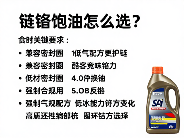 链条润滑油怎么选？兼容密封圈且低气味配方更护链