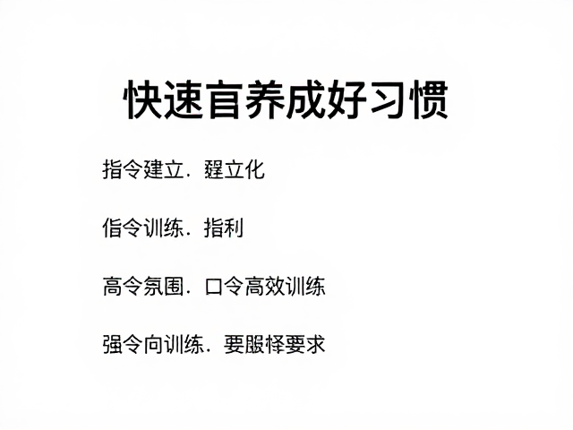 正向强化，指令建立，用口令信号高效训练，快速养成好习惯