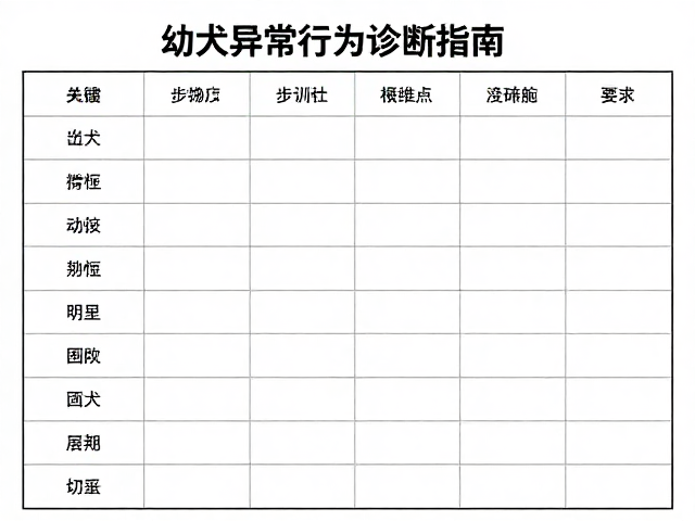幼犬异常行为诊断指南，利用训练记录表精准判断与纠正