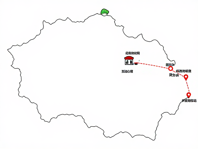 西北大漠摩旅攻略，加油站间距核查与住宿地图全解析