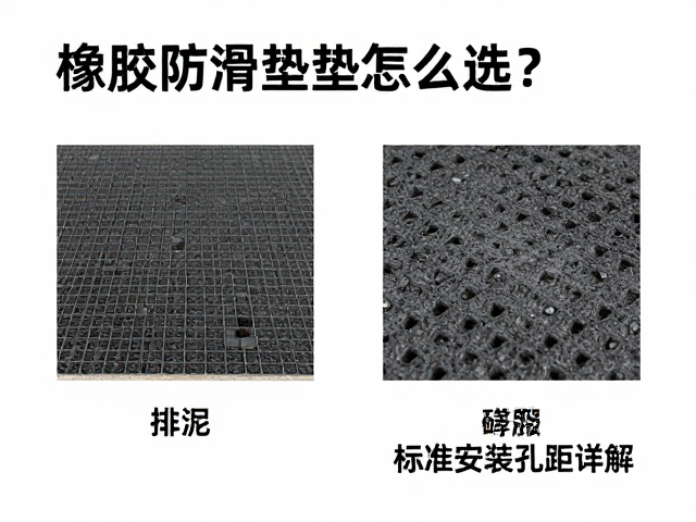 橡胶防滑垫怎么选？镂空排泥，标准安装孔距详解