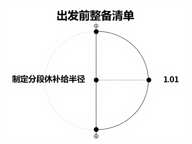 出发前整备清单，计算补给半径，制定分段休整长线方案