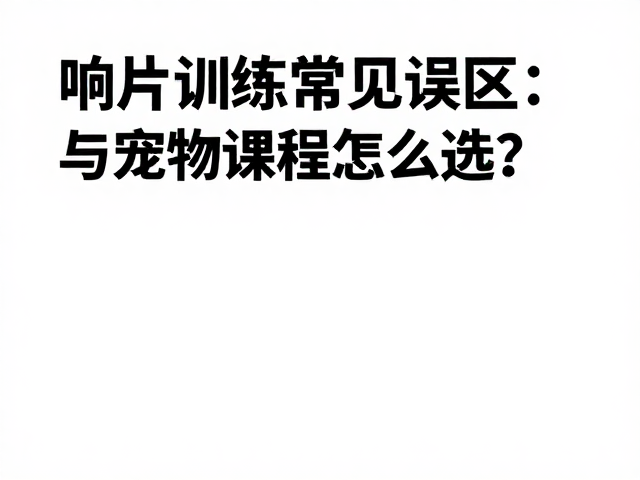 宠物课程的选择策略与避坑要点