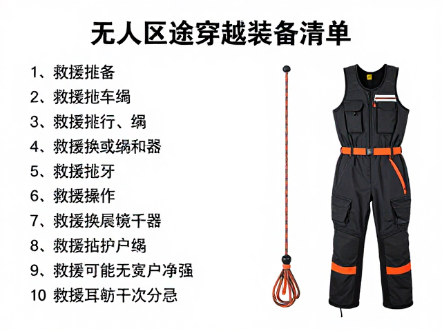 无人区短途穿越装备清单，救援拖车绳与护具检查指南